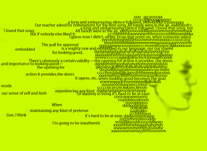Landmark Insights: graphic of a person's head streaming textual thoughts